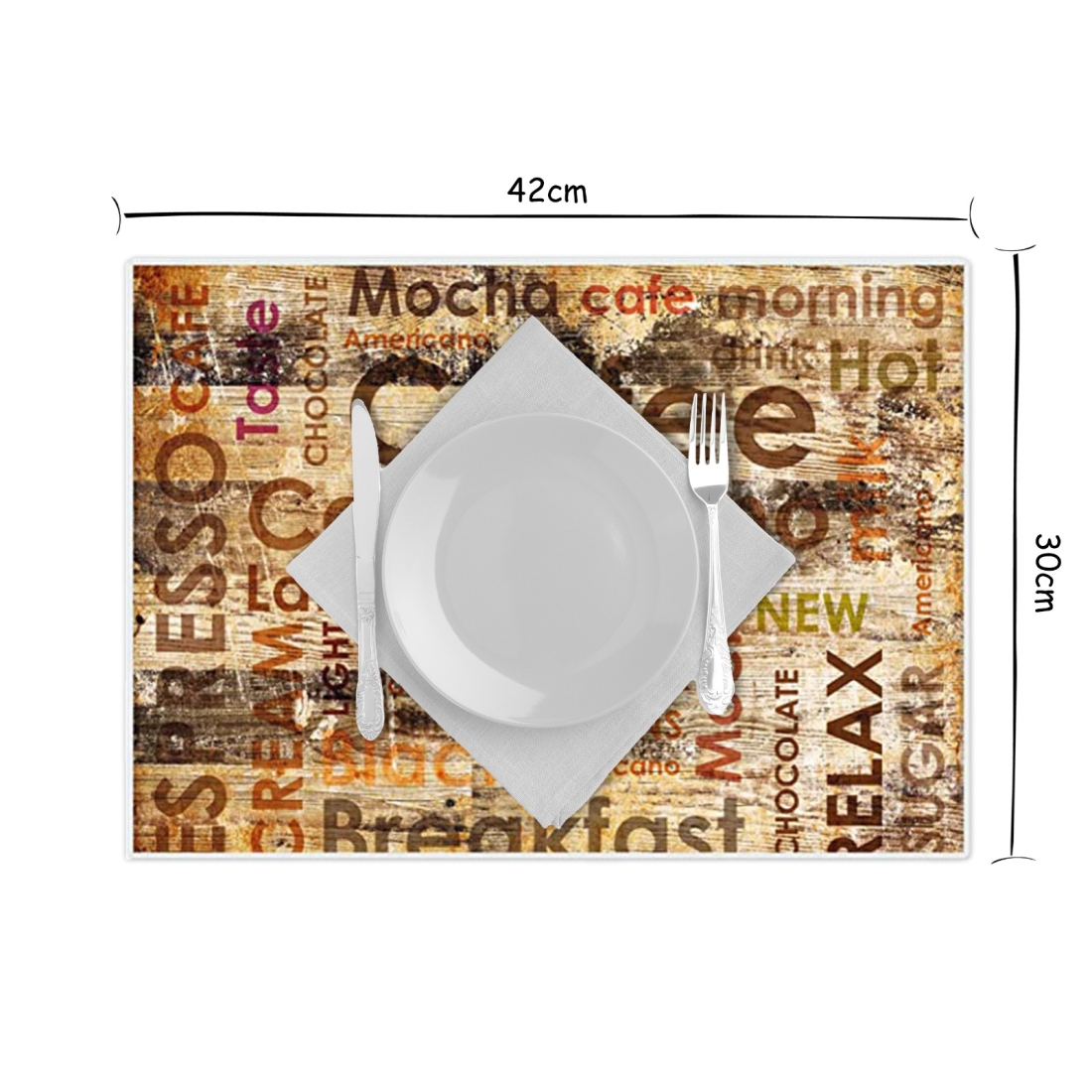 Artipics Tischsets More Coffee Platzsets Abwaschbar Kunststoff je 42 x 30 cm